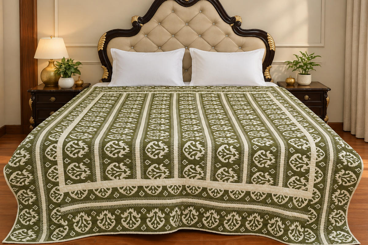 Olive Grace Handcrafted Cotton Quilt