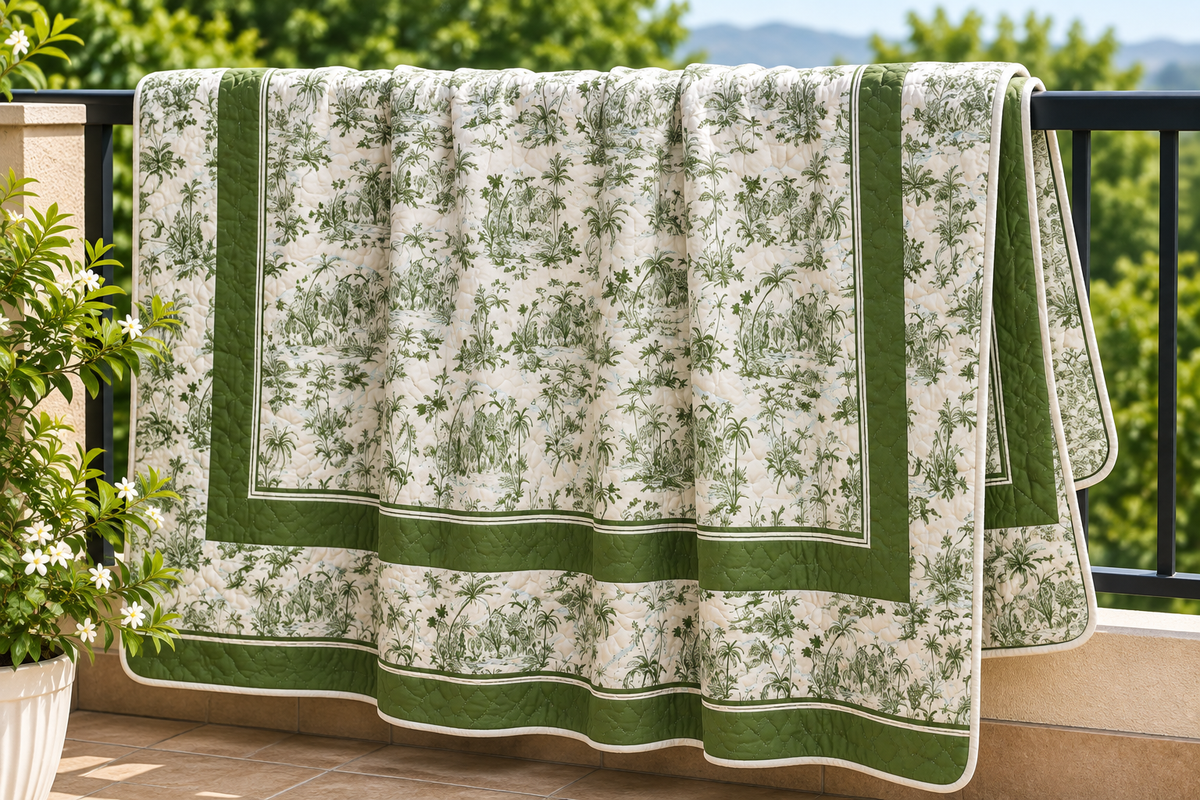 Olive Grove Handcrafted Cotton Quilt