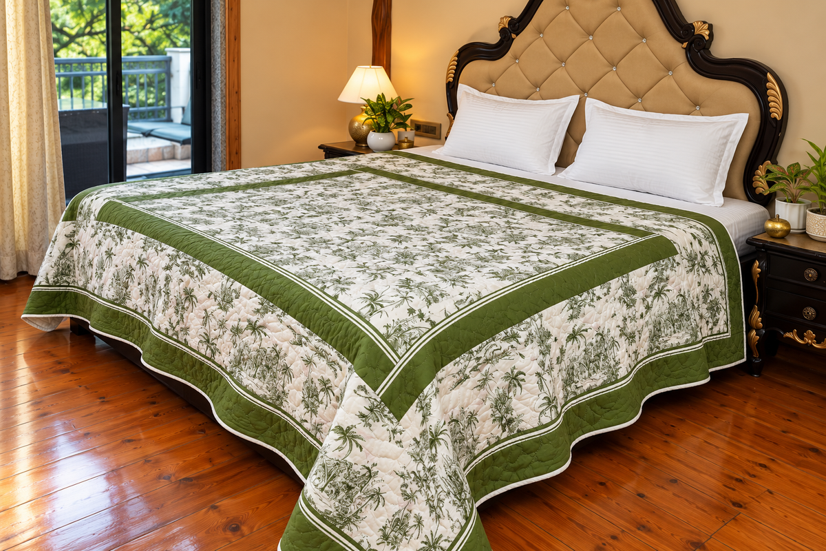 Olive Grove Handcrafted Cotton Quilt
