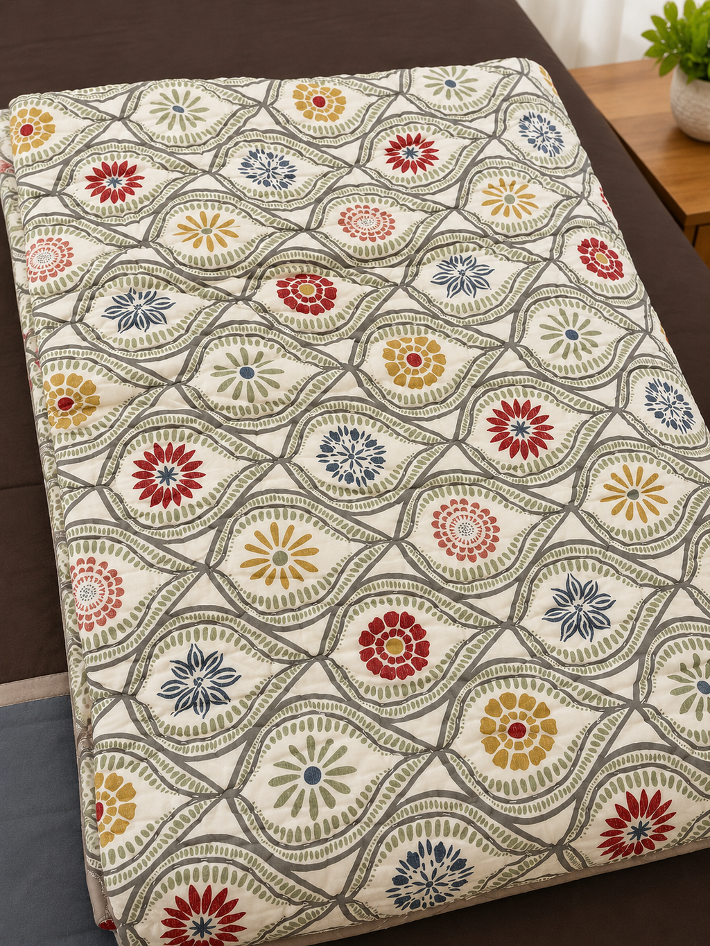 Amber Bloom- Hand Crafted Cotton Quilts