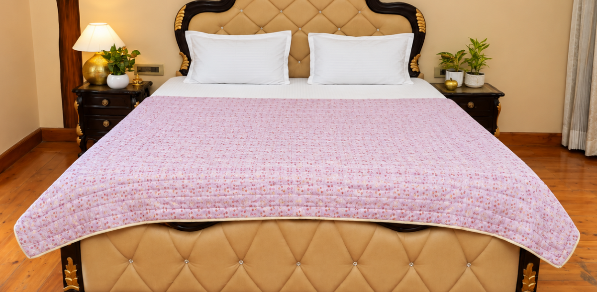 Lilac Rose Handcrafted Cotton Quilt
