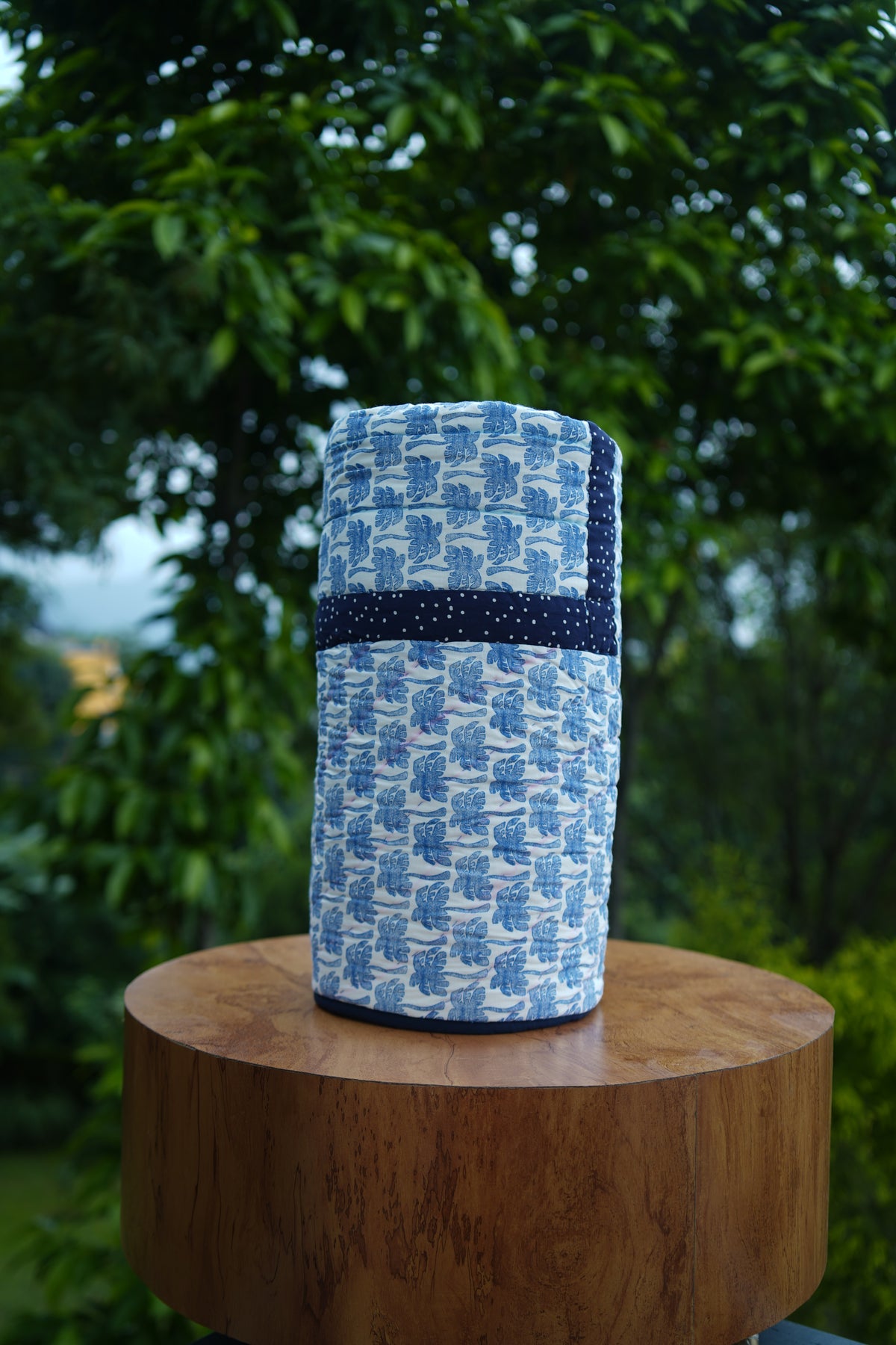 Sky Blue Palm Handcrafted Cotton Quilt