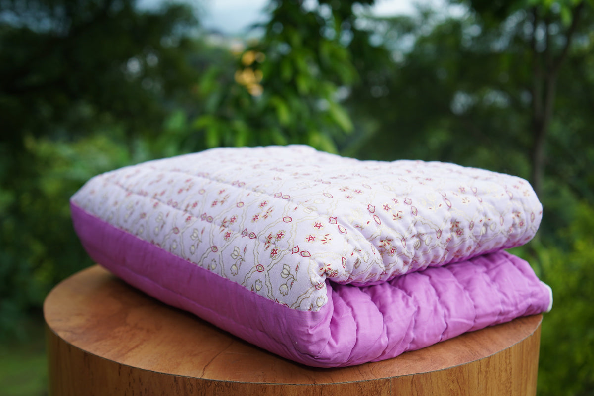 Pink Petal Handcrafted Cotton Quilt