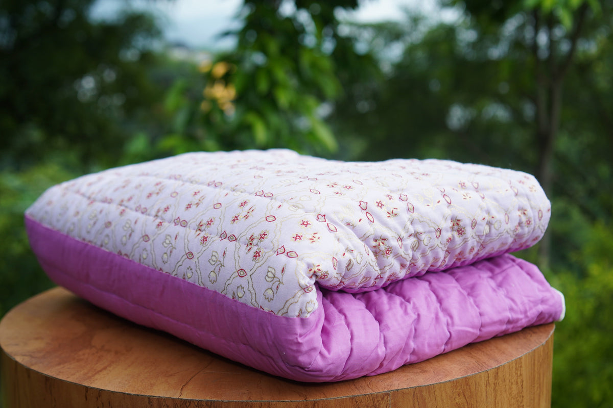 Pink Petal Handcrafted Cotton Quilt