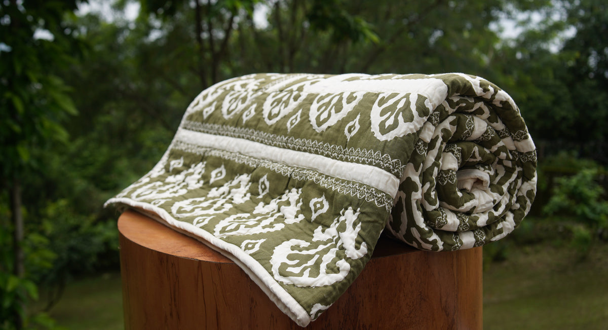 Olive Grace Handcrafted Cotton Quilt