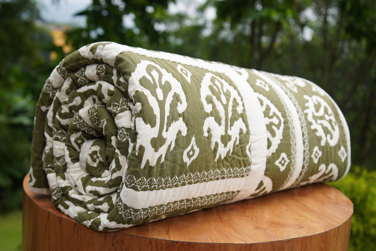Olive Grace Handcrafted Cotton Quilt