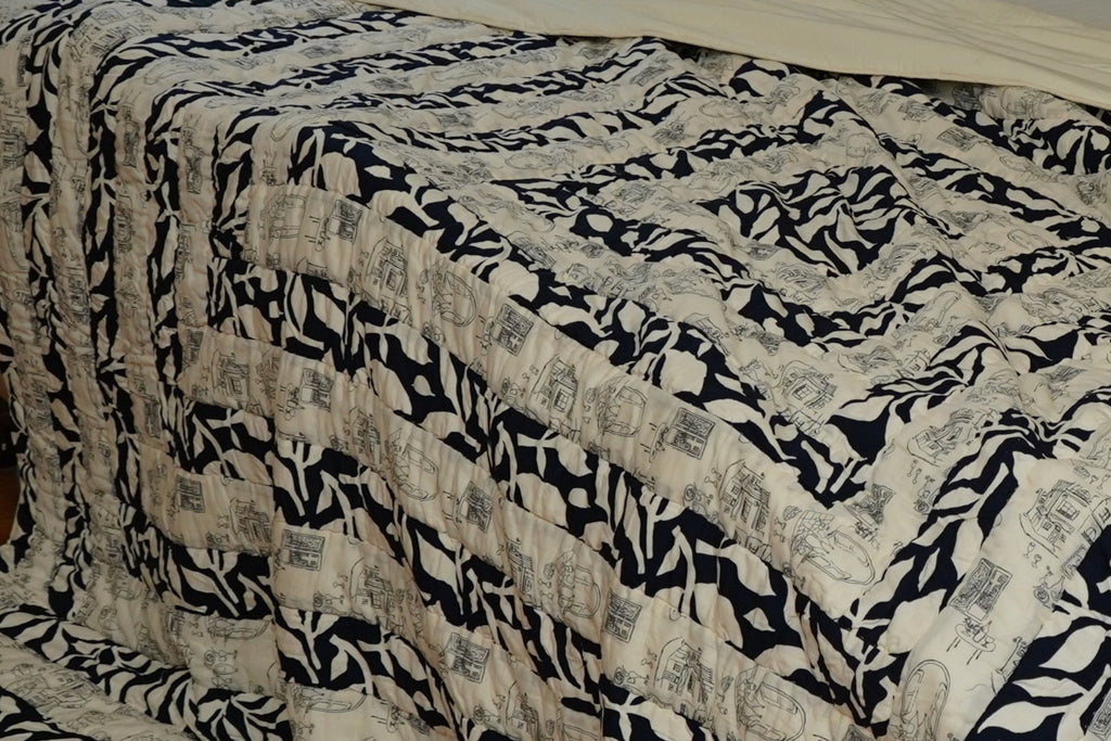 Vintage Mist Handcrafted Cotton Quilt