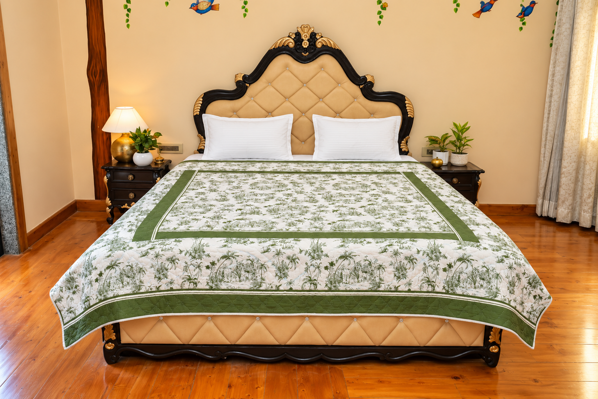 Olive Grove Handcrafted Cotton Quilt