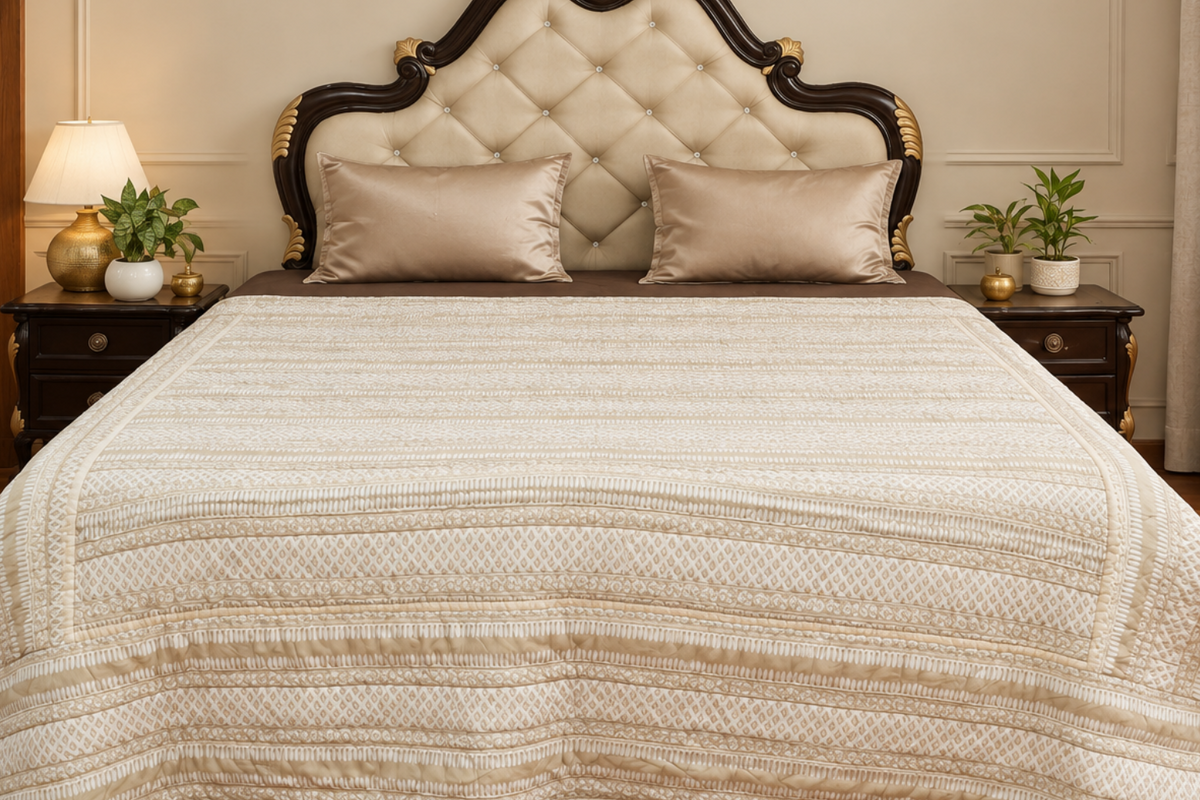 Sand Stone Handcrafted cotton Quilt