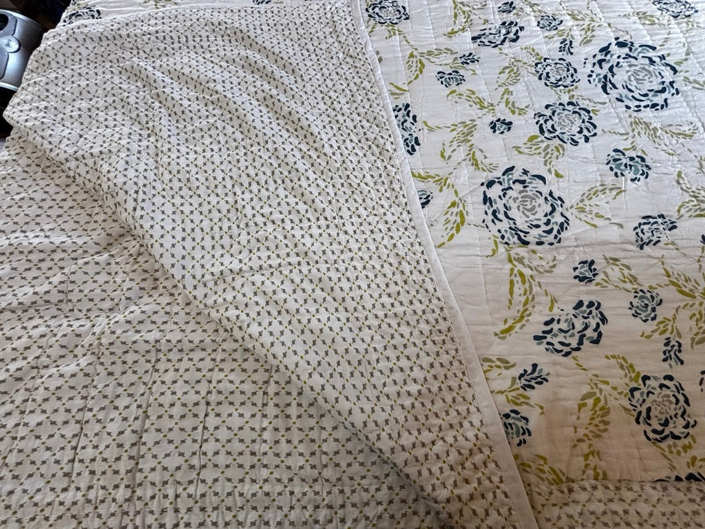 Blue Meadow – Handcrafted Cotton Quilt